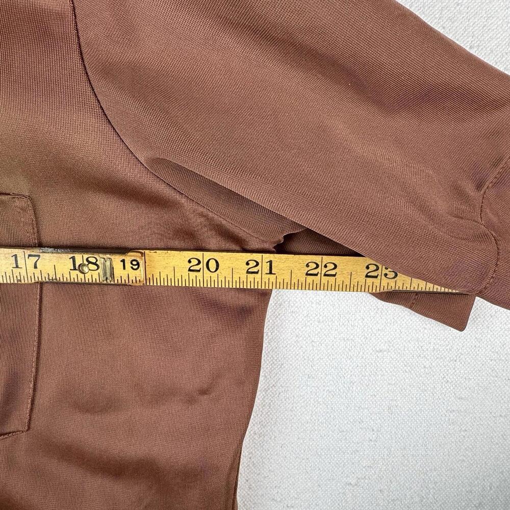 70’s Vintage‎ Bradford Mens Medium Brown Nylon Dagger Collar Shirt - Picture 8 of 9